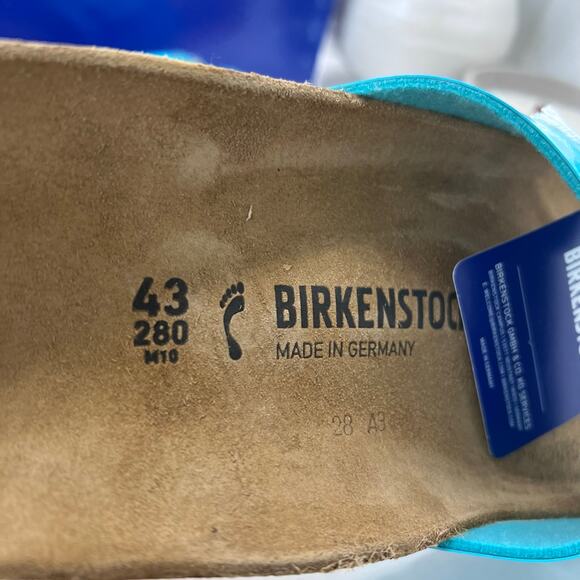 Birkenstock Madrid BS Birko Flor Sandal Lack Ocean Green Men 10/EU 43 NWB Narrow main image 6